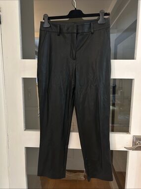 Commando Black Faux Leather Straight-Leg Pants